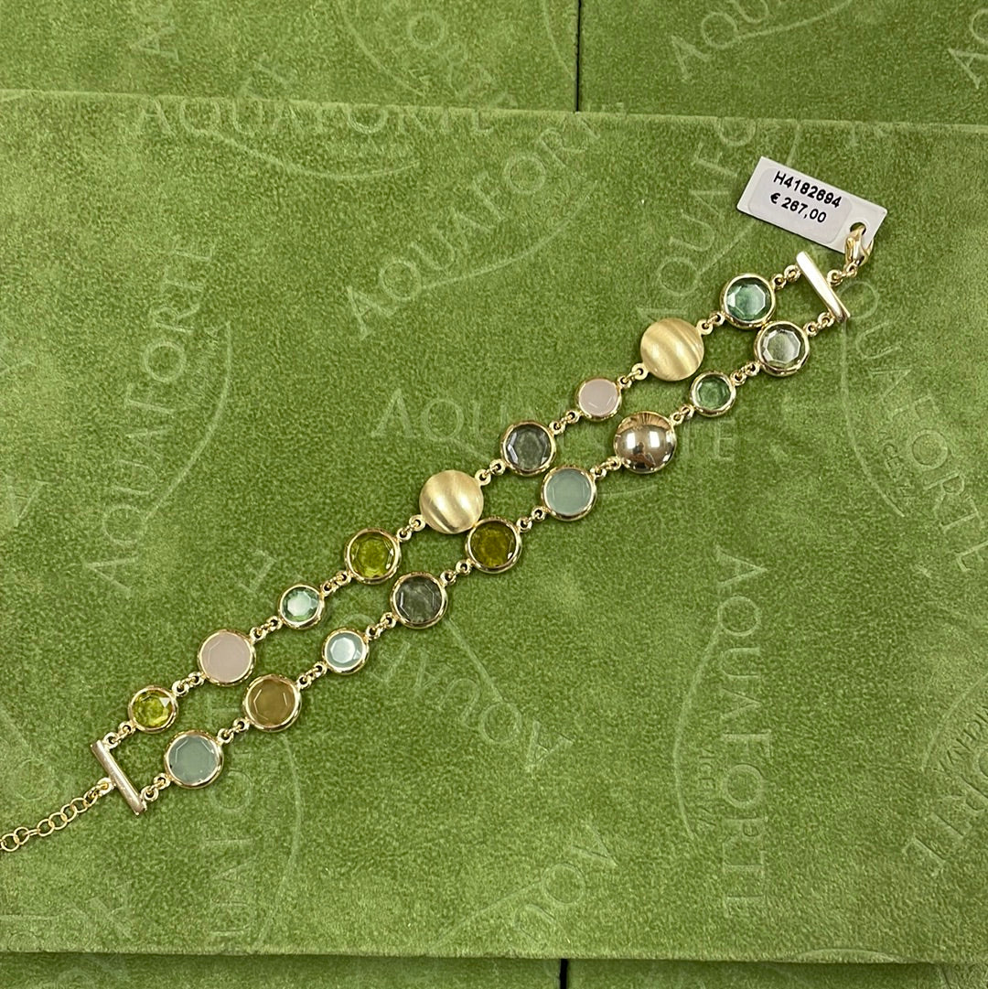Le Chicche double-row bracelet with multicolor glass pastes