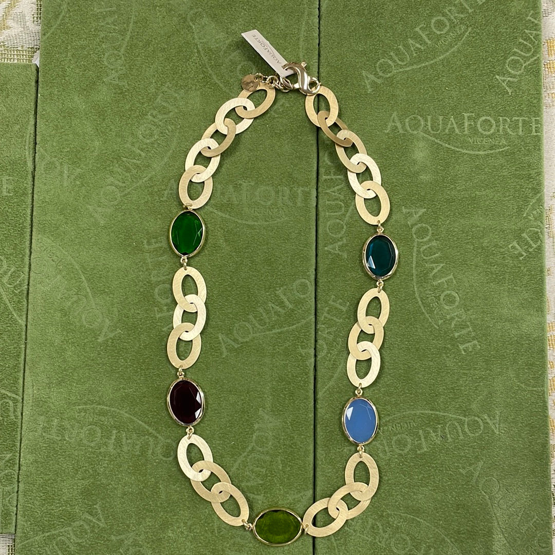 Caramelle Vintage necklace with five multicolor glass pastes