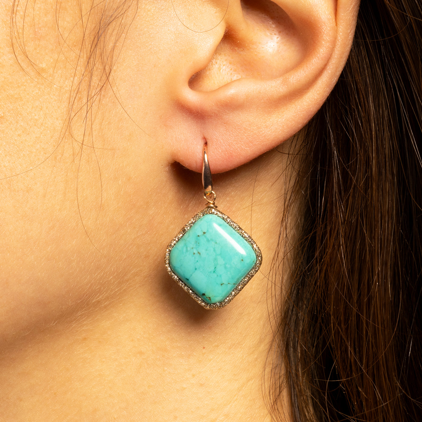 Turquoise Square Earrings