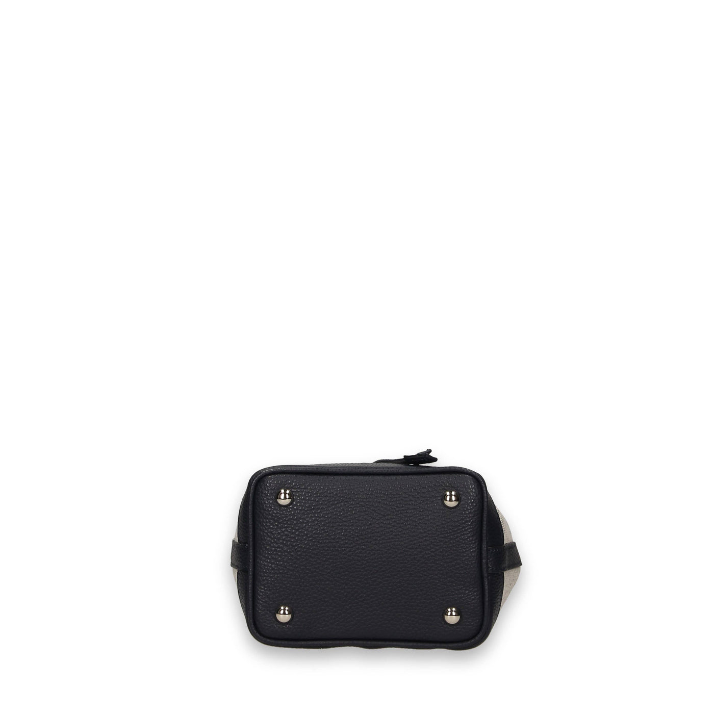 TRUDY B - Small Bucket In Canvas And Hammered Leather: Coral