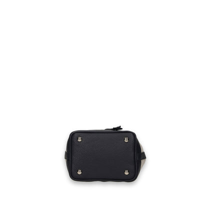 TRUDY B - Small Bucket In Canvas And Hammered Leather: Coral