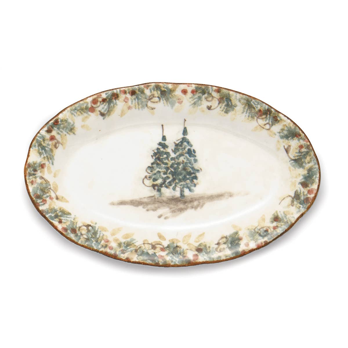 Natale Small Oval Tray - Christmas