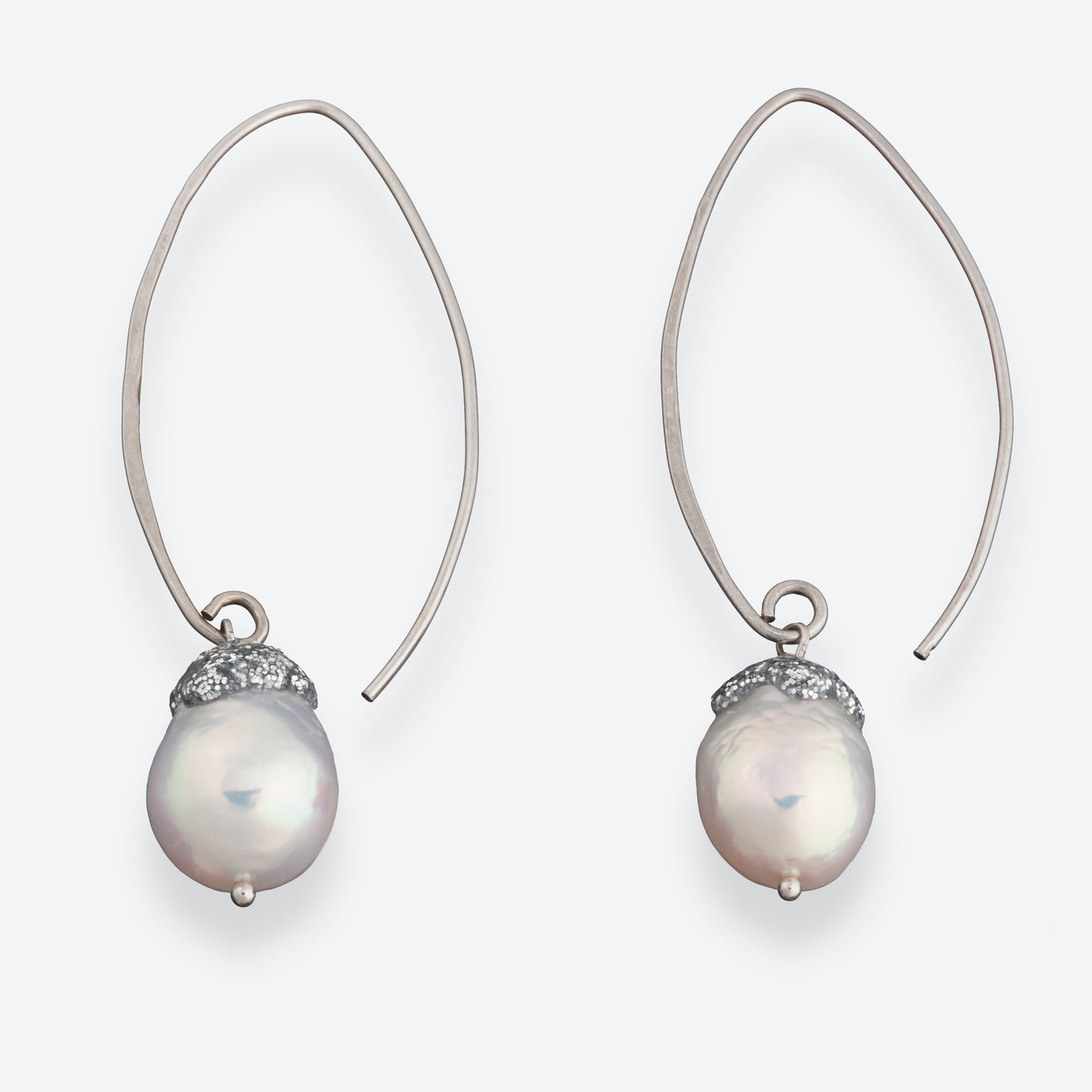 Silver Pearl Hook Earrings