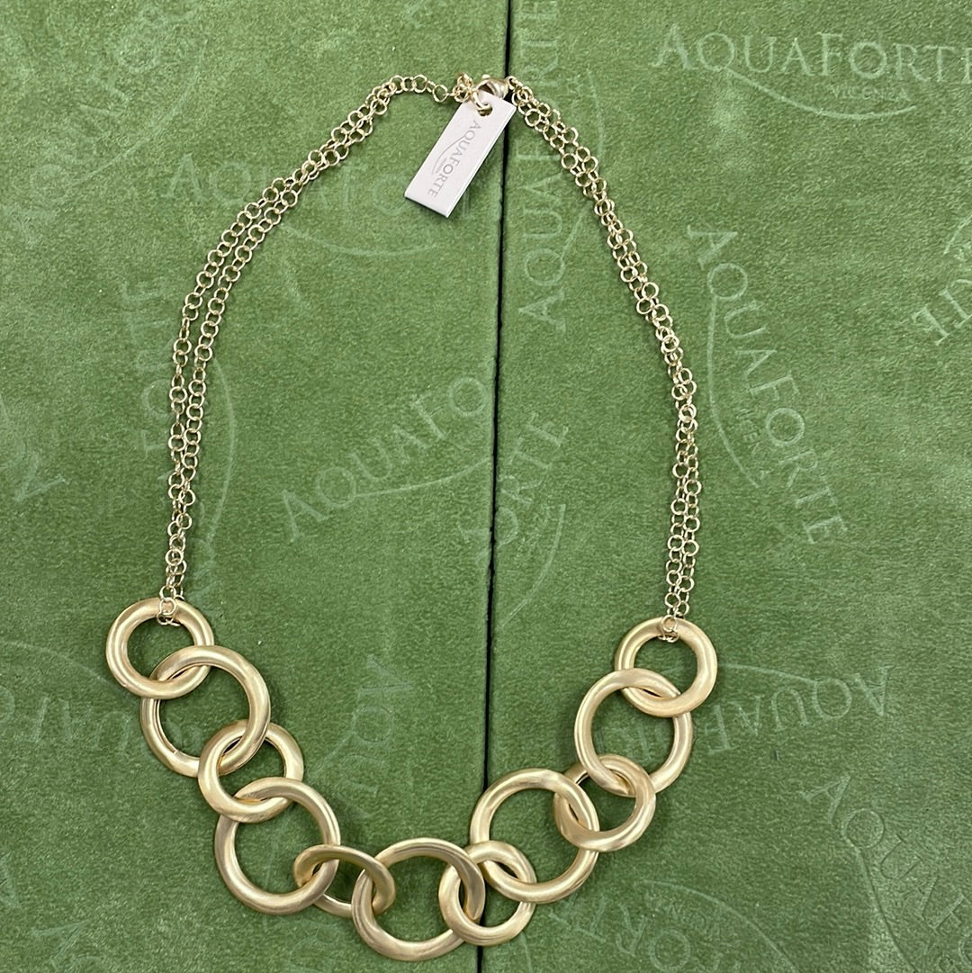 Cerchi Vintage necklace with round elements and double chain
