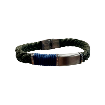 Men's Cotton Woven & Steel Bracelet