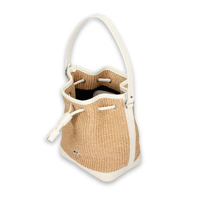 Marinaio B- Bucket bag in Leather and details in Raffia