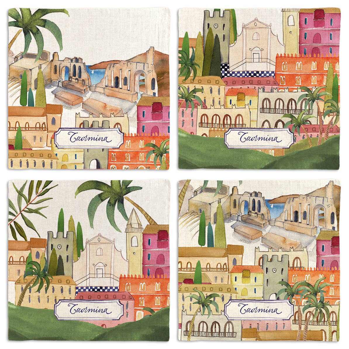 Set Of 4 Napkins "Taormina”