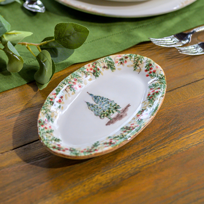 Natale Small Oval Tray - Christmas