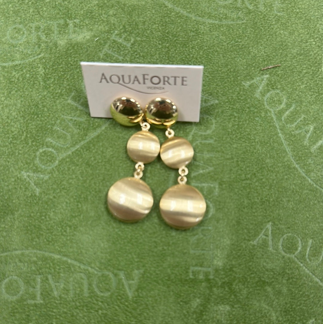 I Classici earrings made of 3 polished and satin-finished elements