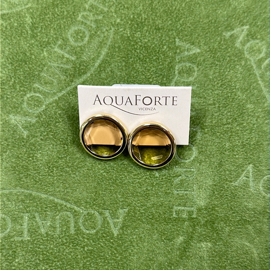 Le Chicche stud earrings with 16mm champagne glass pastes