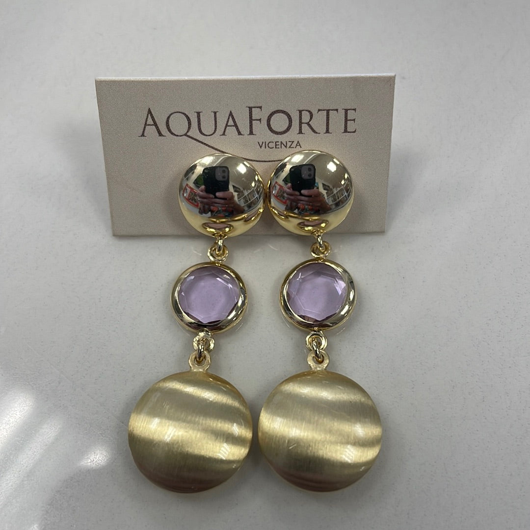 Le Chicche earrings with soap-shaped elements and pink glass pastes