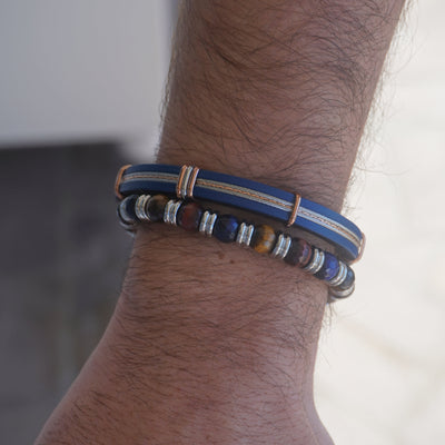 Men's Leather & Steel Bracelets