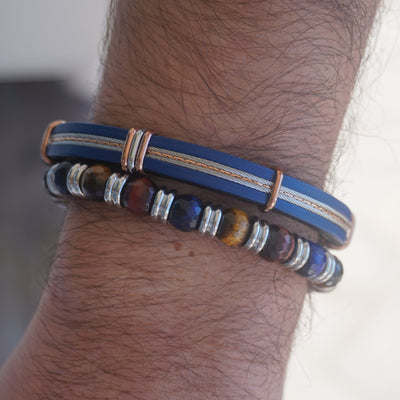 Men's Leather & Steel Bracelets