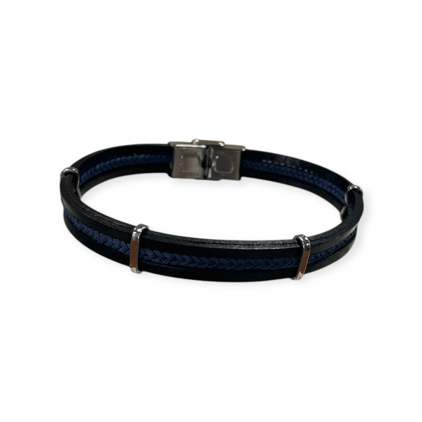 Men's Leather & Cotton Braided Bracelet