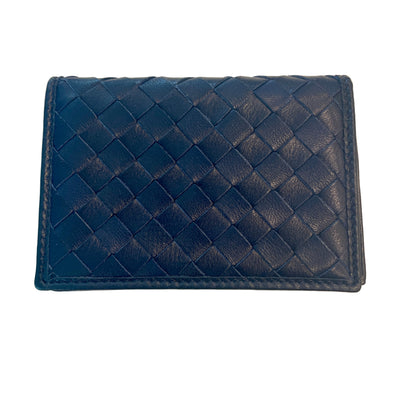 Woven Nappa Leather Fold Over Wallet
