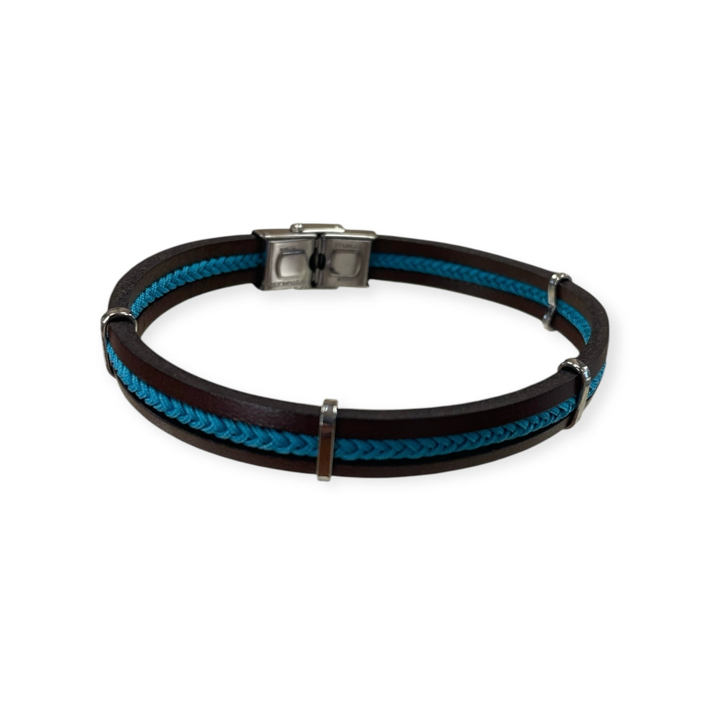 Men's Leather & Cotton Braided Bracelet