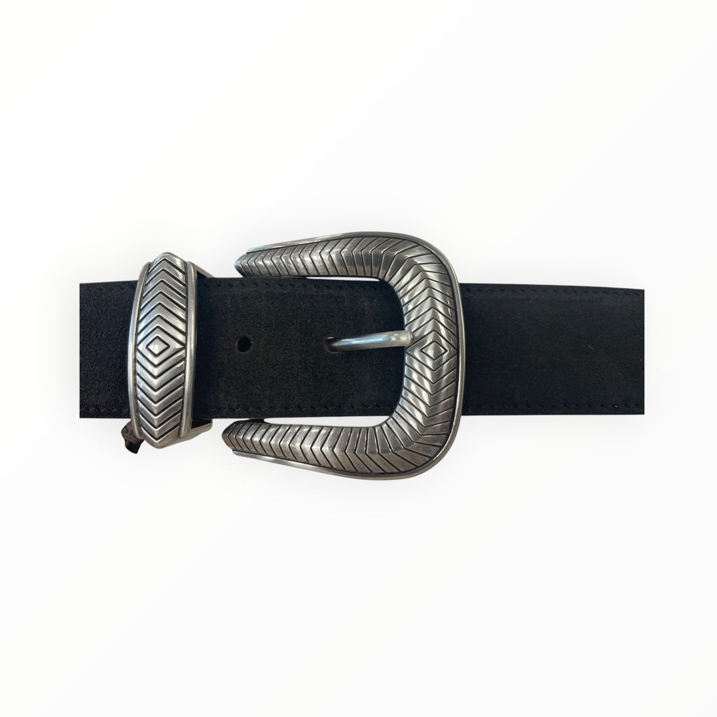 Black Suede with Silver Buckle