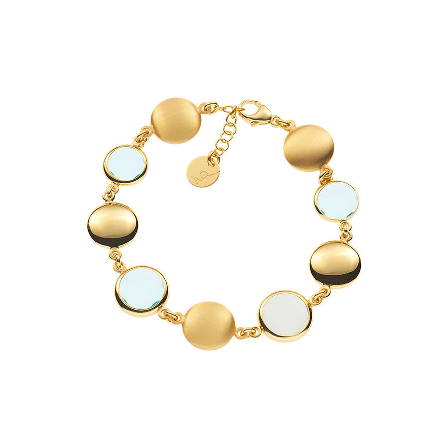 Le Chicche bracelet with soap-shaped elements and aquamarine glasses