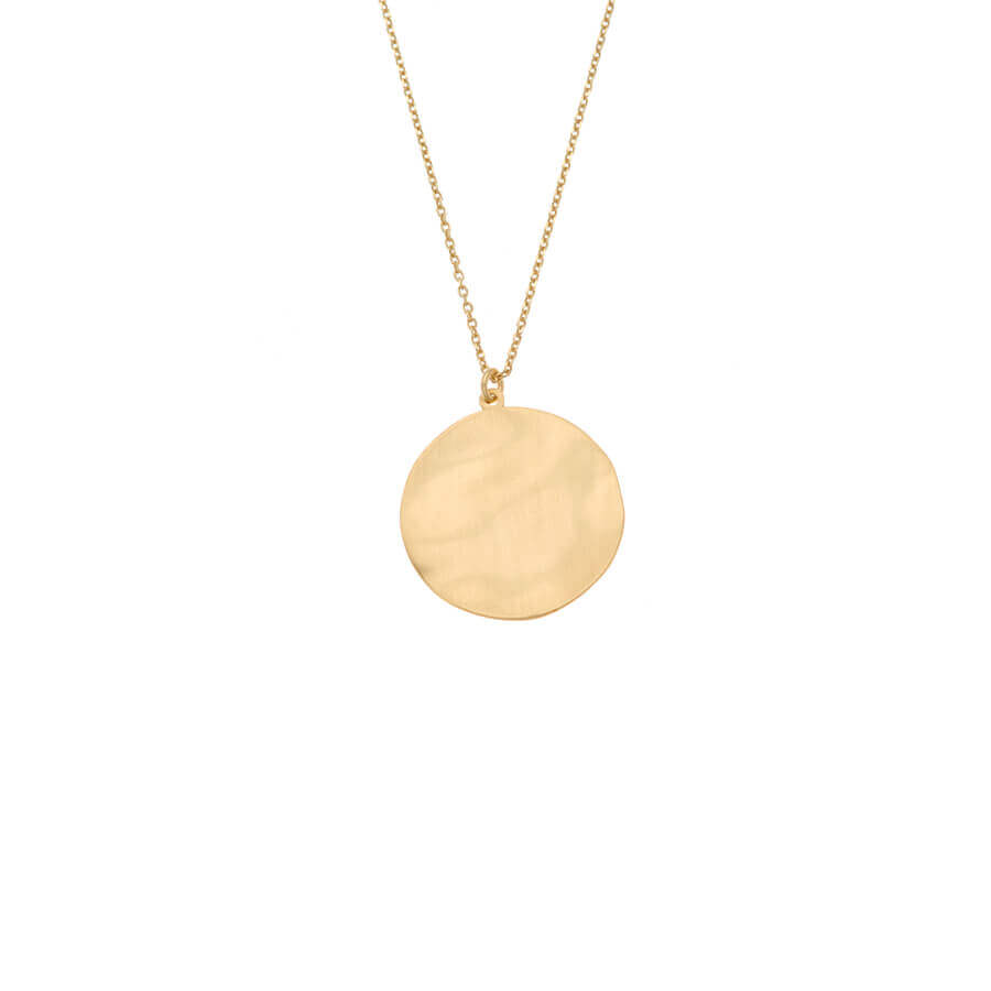 Onde necklace with an hand satin-finished circle pendant