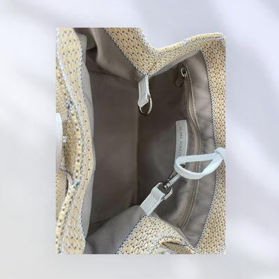 Hand Woven Ribbon/Fabric Handbag 6559