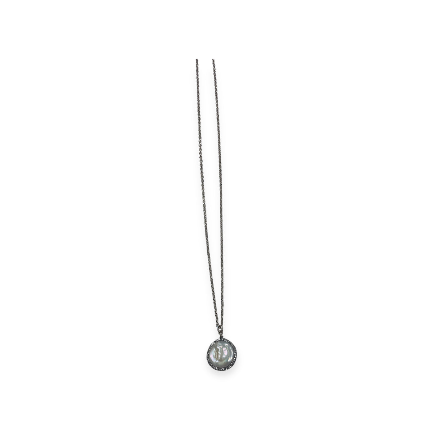 Silver Pearl Pendant Necklace