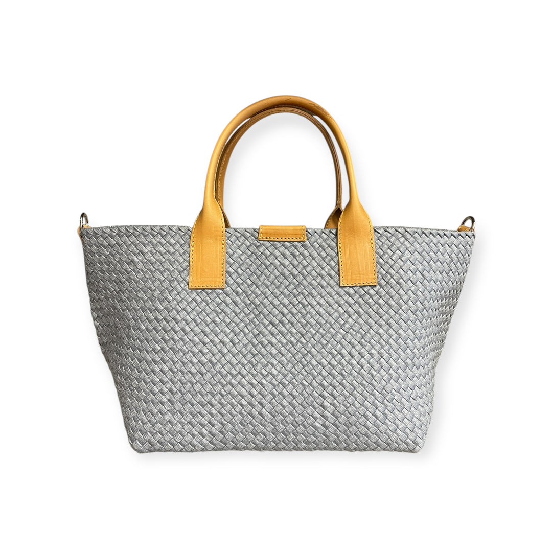 ALMA TONTTI バック　Italy Alma Tonutti Italian Tan/silver Metallic Woven Handbag With