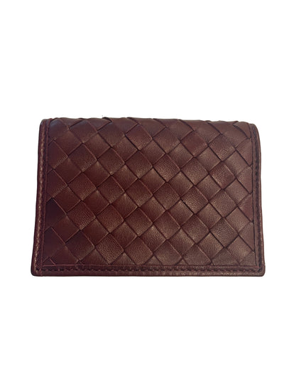 Woven Nappa Leather Fold Over Wallet
