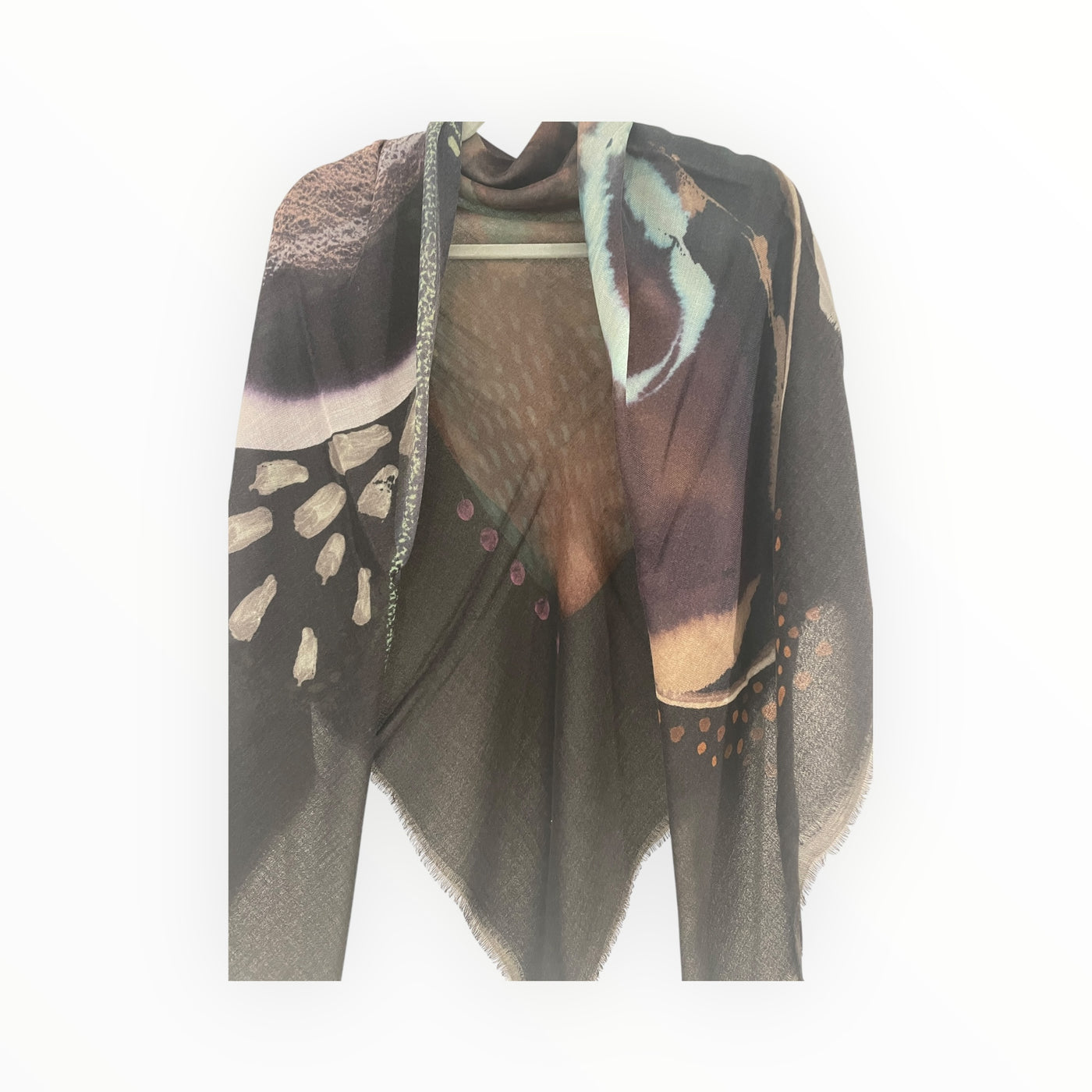 Wool Flower Print Scarf OK224 11970