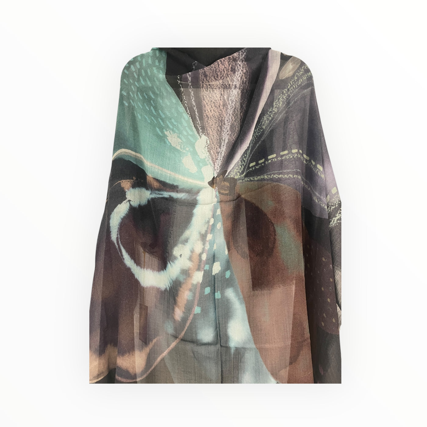 Wool Flower Print Scarf OK224 11970