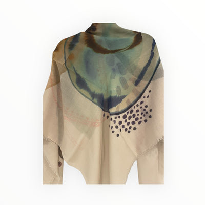 Wool Flower Print Scarf OK224 11970