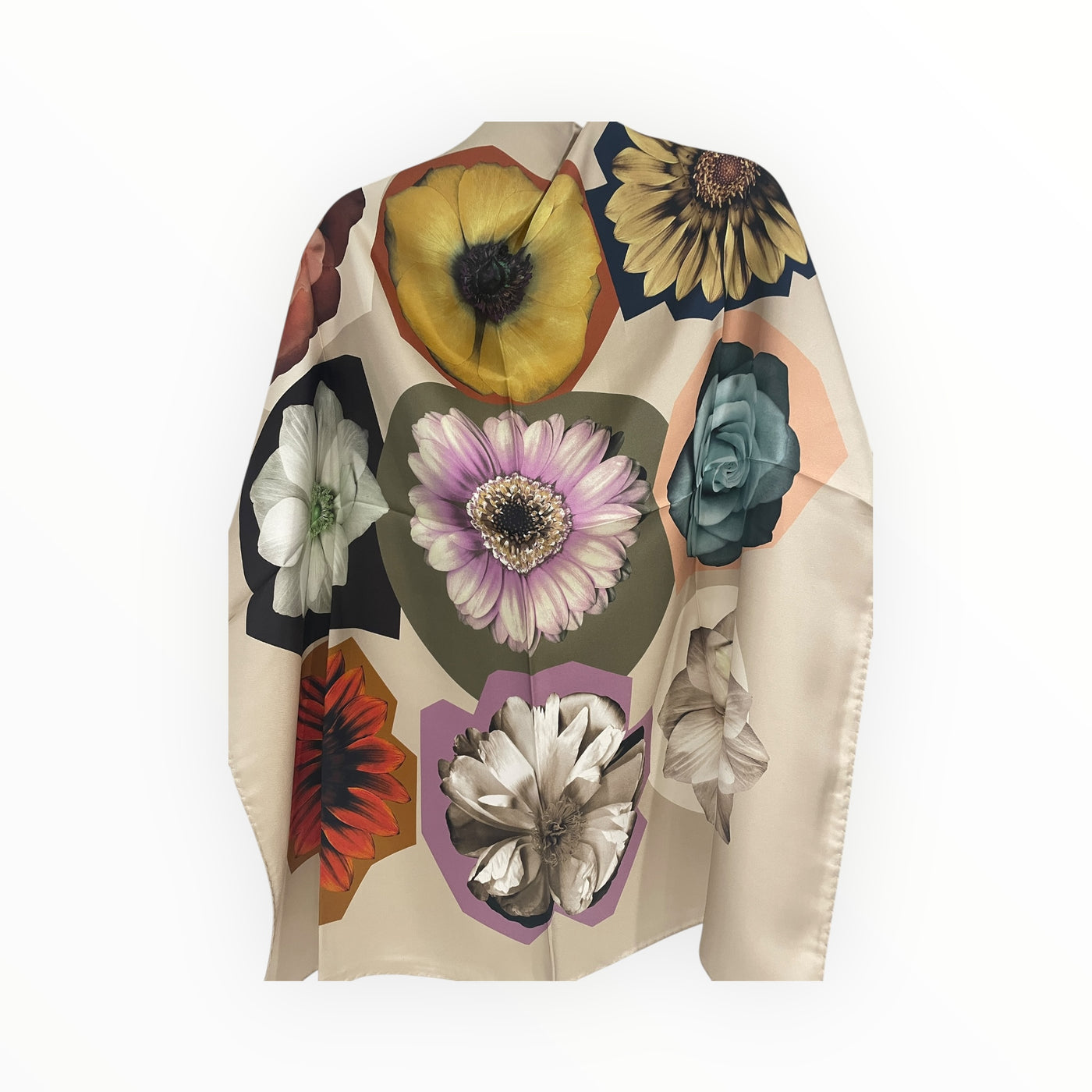 Floral Silk Twill Printed Square OK590-11966