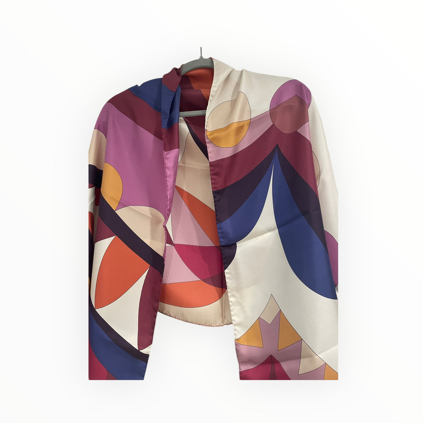 Patterned Rectangular Silk Scarf MK526 11975