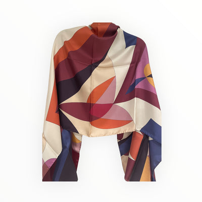 Patterned Rectangular Silk Scarf MK526 11975