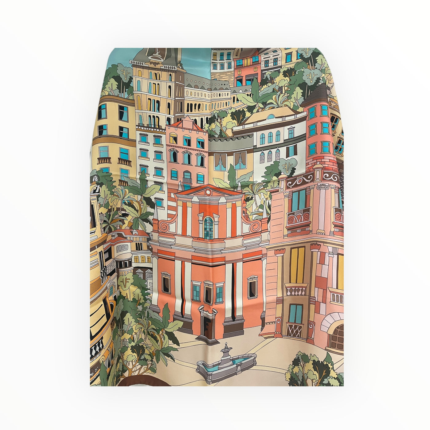 Double Sided City Scheme Twill Printed Square DK590 70264