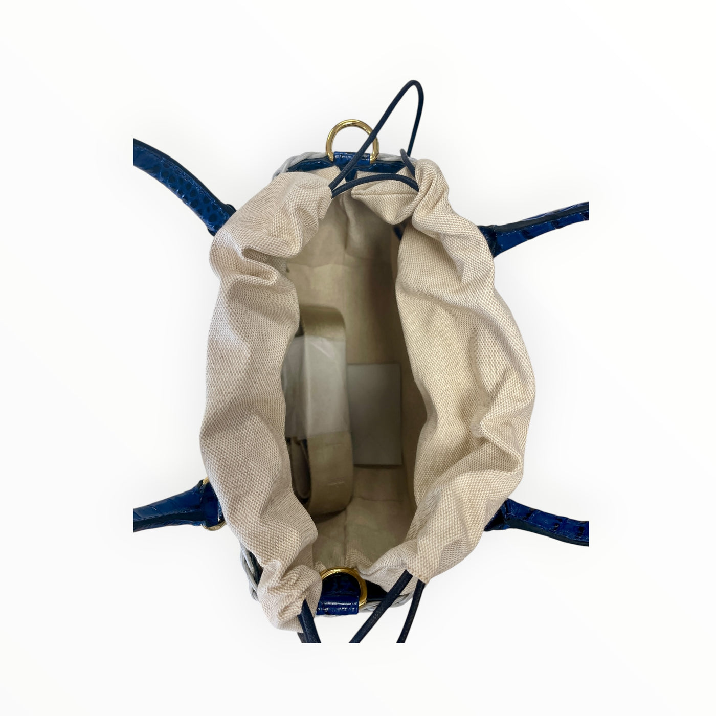 Capaf Leather Top Handle  Crocodile Printed Basket Wicker Bag