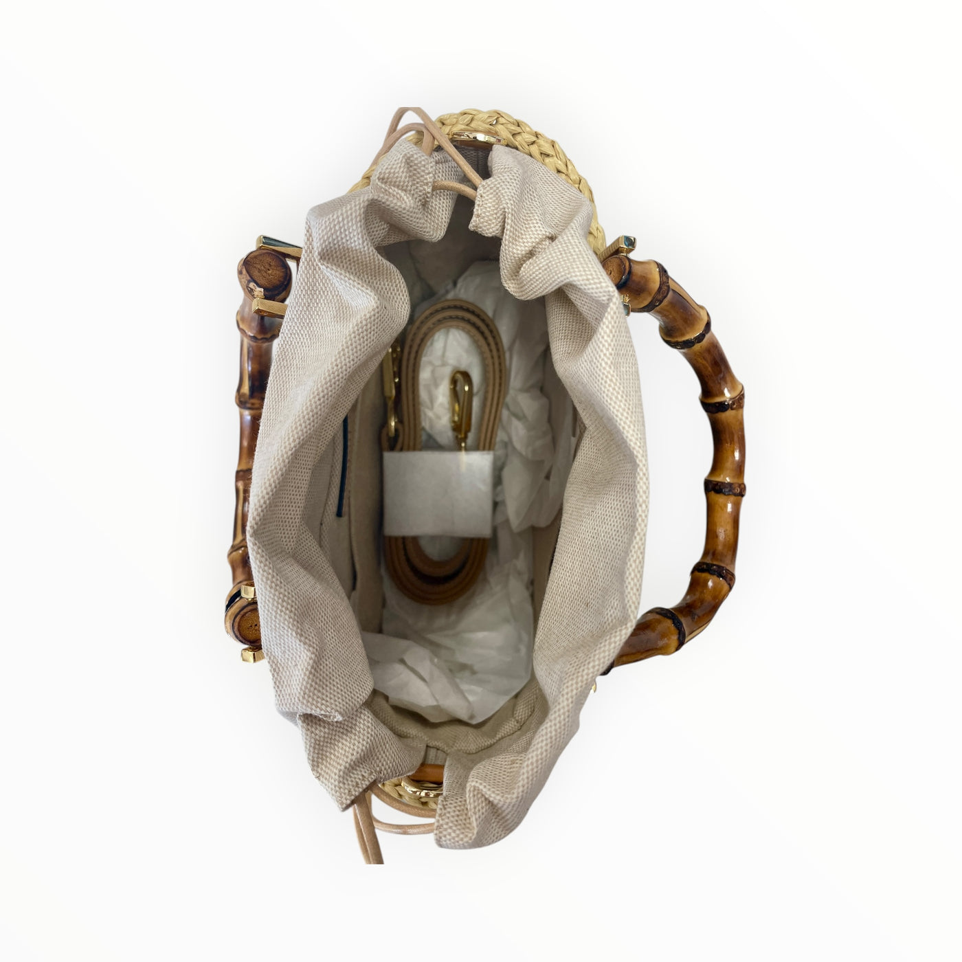 Capaf Leather Top Handle  Flower Crochet Basket Bag