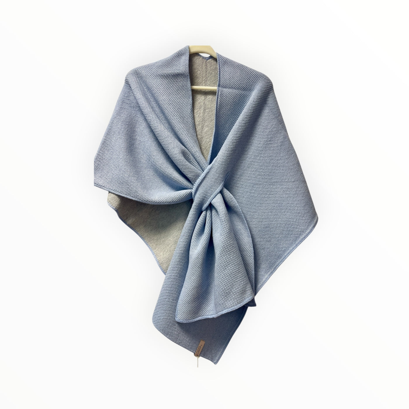 Merino and Cashmere Crossed Point Reversible Two Color Cape