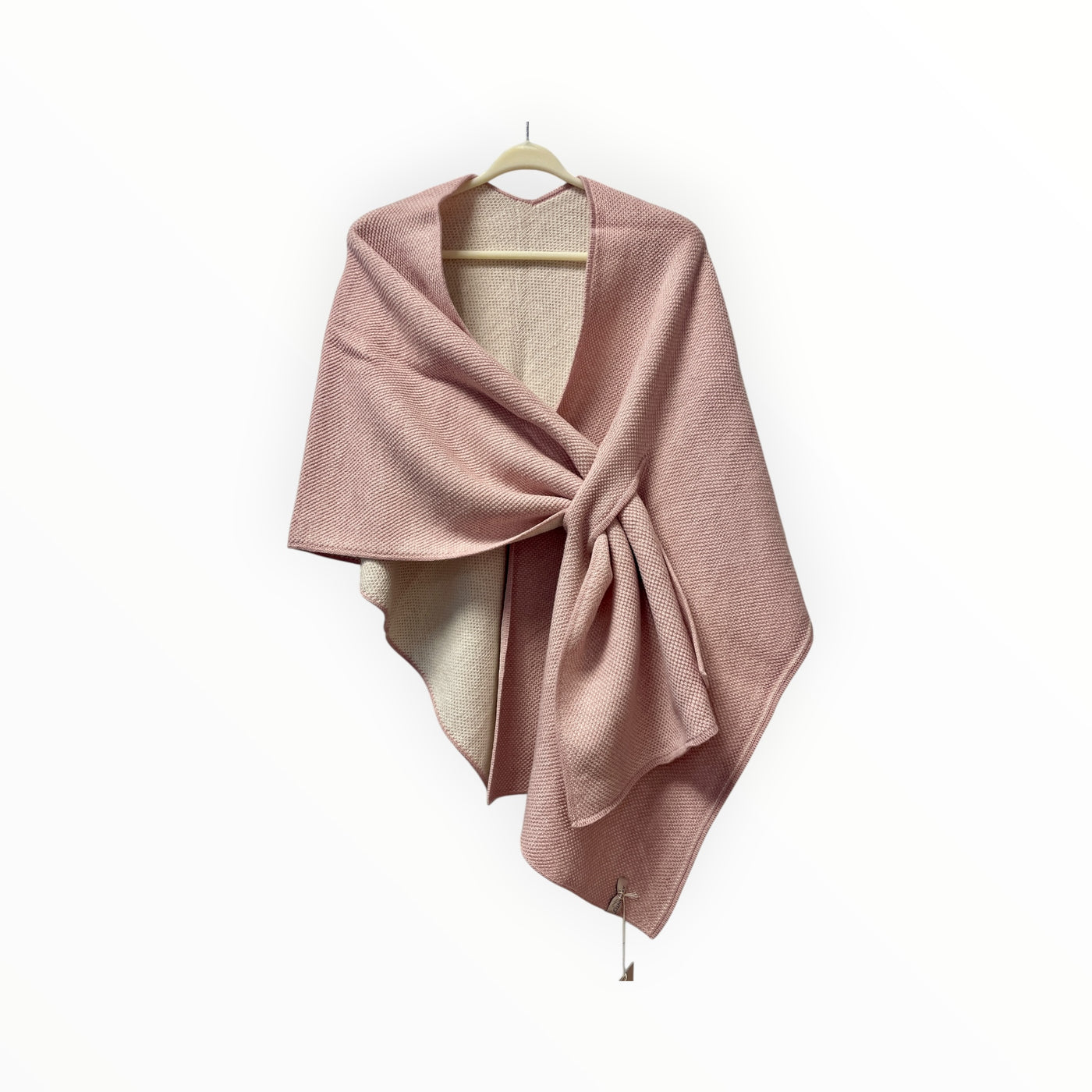 Merino and Cashmere Crossed Point Reversible Two Color Cape