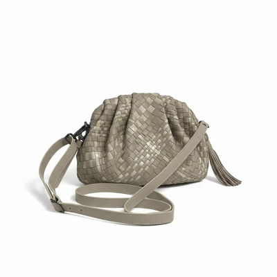 Woven Bag With Patent Leather