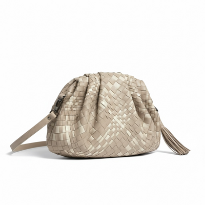 Woven Bag With Patent Leather