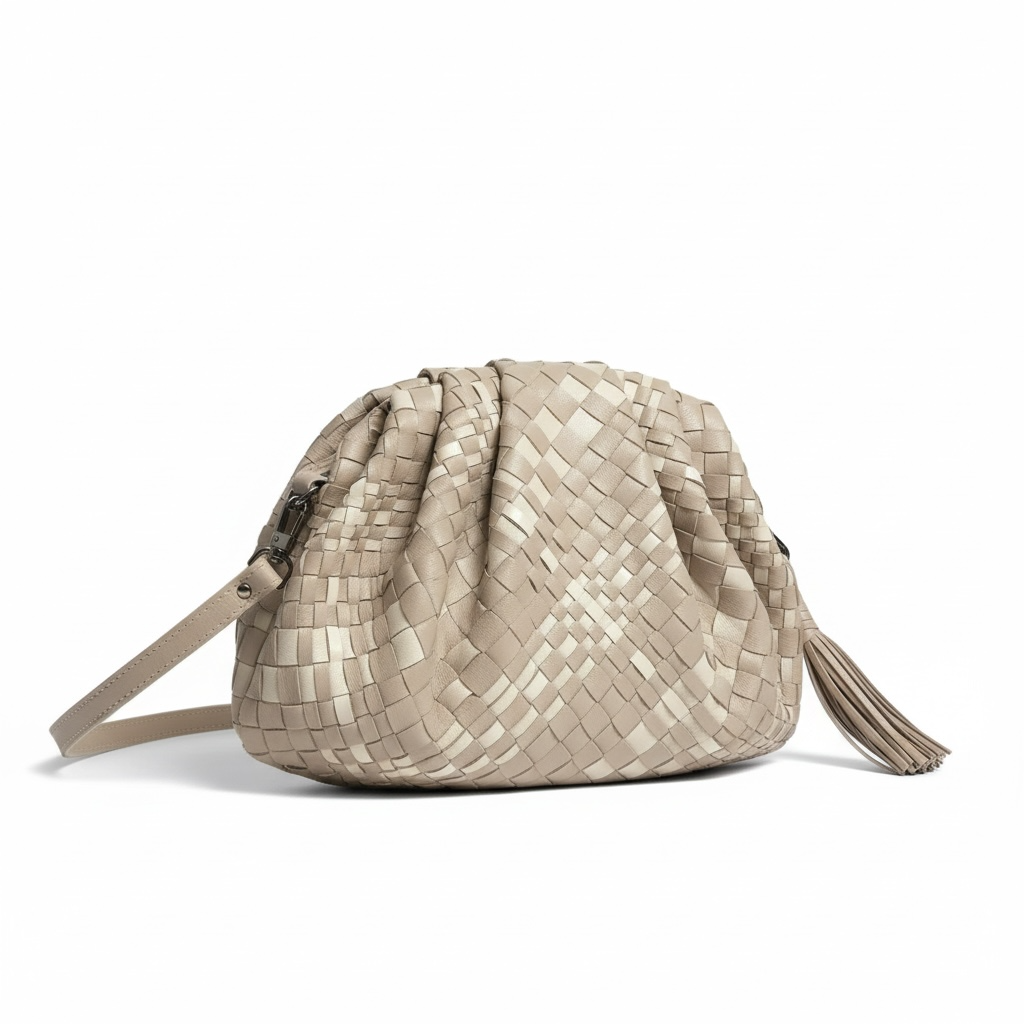 Woven Bag With Patent Leather