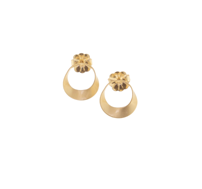 Lune Stud Small Brushed Earrings