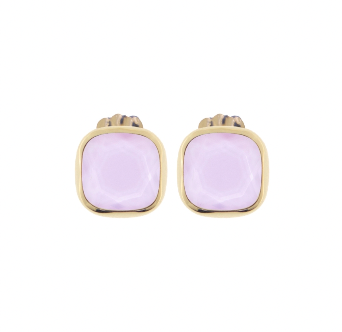 Aquacaramelle stud earrings with pink glass pastes