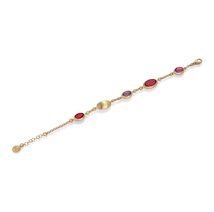 Caramelle Ovali bracelet with red tones glass pastes