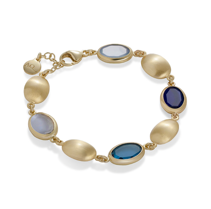 Caramelle Ovali bracelet with blue tones glass pastes