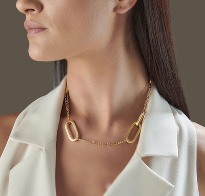 Ovali Chic Double Chain Necklace