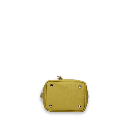 TRUDY B - Small Bucket In Canvas And Hammered Leather: Coral