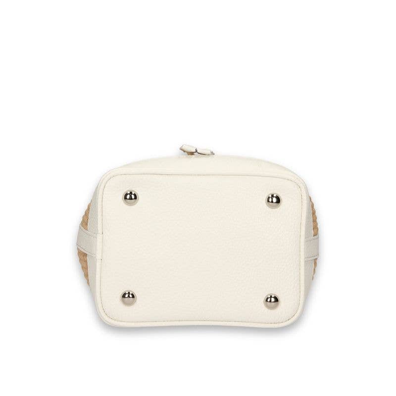 Marinaio B- Bucket bag in Leather and details in Raffia