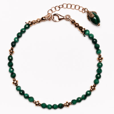 Malachite Stone Bead Bracelet