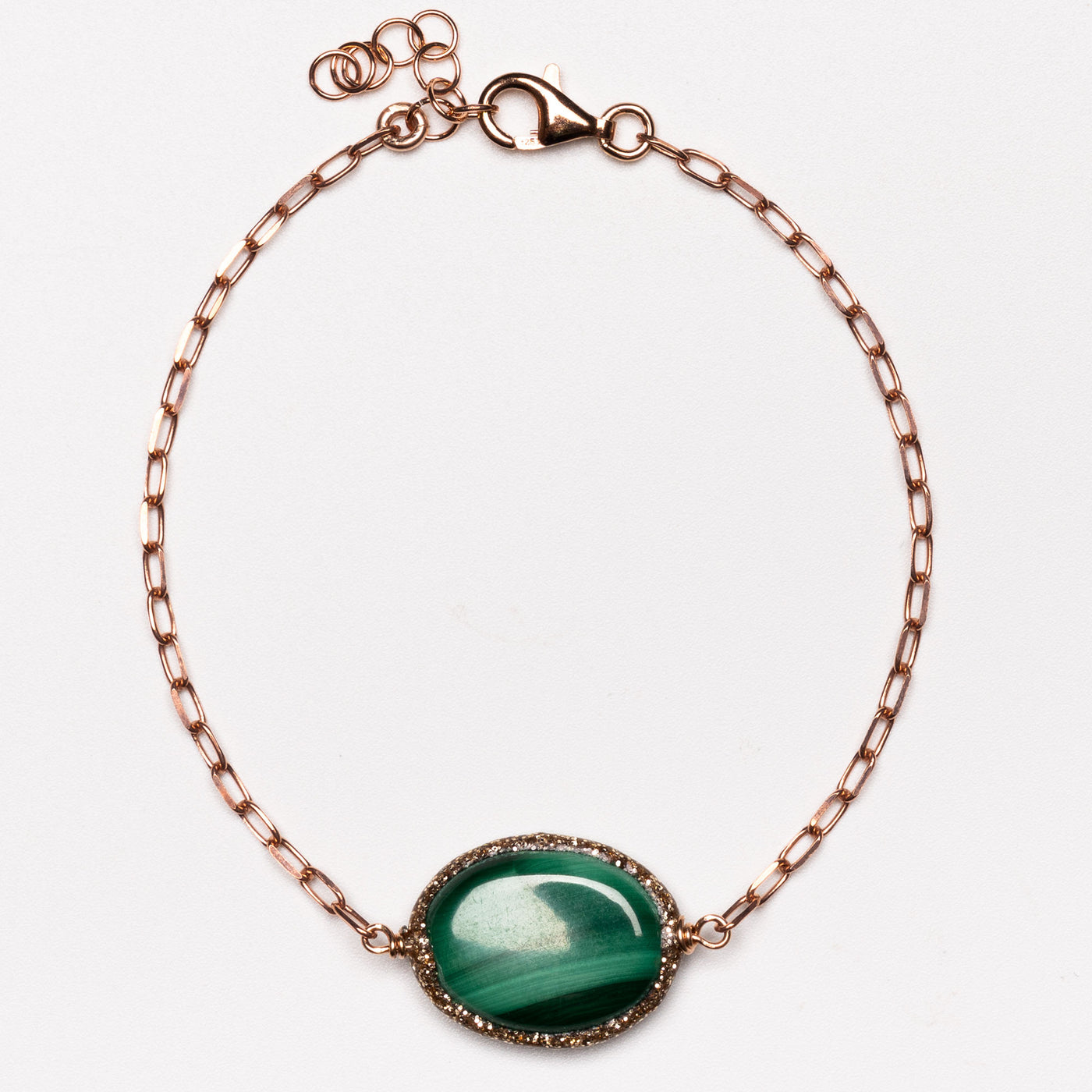 Malachite Stone Pendant Bracelet